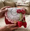 Strawberry Purse Pattern step 4 - final assembly and finishing