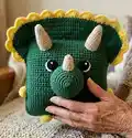 Pillow- Dino Amigurumi Pattern step 1 - construction progress