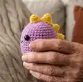 Colourful Mini Dino Amigurumi Pattern step 2 - assembly progress