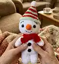 Snowman Amigurumi Pattern step 1 - construction progress