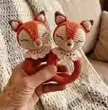 Rattle Fox Amigurumi Pattern step 1 - construction progress