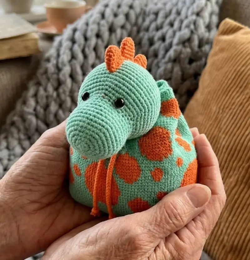 Complimentary Intermediate crochet pattern: Dino Backpack Amigurumi Pattern - Simple to follow guide