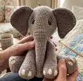 Bubba the Elephant Amigurumi Pattern step 1 - construction progress