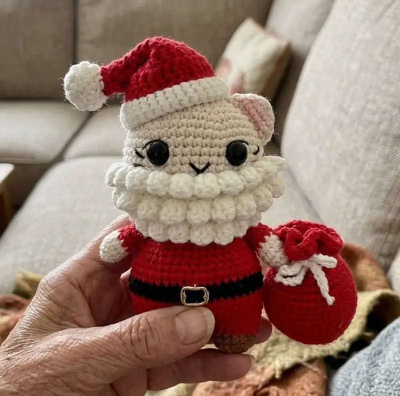 Complimentary Intermediate crochet pattern: Santa Christmas Cat Amigurumi Pattern - Simple to follow guide