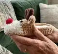 Christmas Reindeer Slippers Pattern step 3 - details and accessories