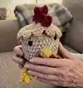 Hennifer Chicken Crochet Coaster Set Pattern step 4 - final assembly and finishing