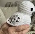 Hedwig the Owl Amigurumi Pattern step 2 - assembly progress