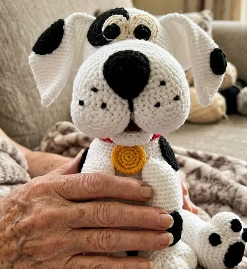 Complimentary Intermediate crochet pattern: Dog Dotty Amigurumi Pattern - Simple to follow guide