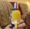 Sponge Character Amigurumi Pattern step 2 - assembly progress