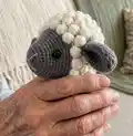 Bobble Sheep Amigurumi Pattern step 2 - assembly progress