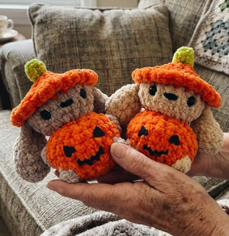 Quality crochet pattern: Crochet Bunny Pumpkin Amigurumi Pattern - Intermediate level guide with complete instructions