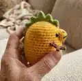 Pineapple Rex Amigurumi Pattern step 2 - assembly progress
