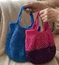 Crochet Market Bag Pattern step 1 - construction progress