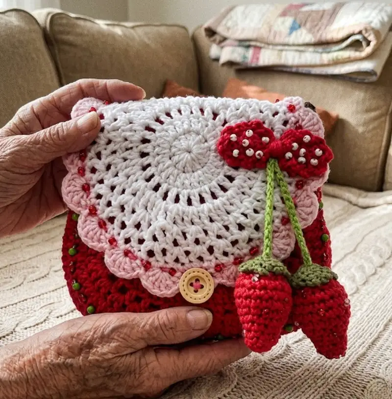Quality crochet pattern: Strawberry Purse Pattern - Intermediate level guide with complete instructions