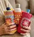 Granny Square Pocket Bottle Holder Pattern step 4 - final assembly and finishing