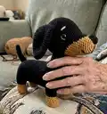 Yumi the Dachshund Bicolor Amigurumi Pattern step 4 - final assembly and finishing