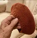 Cinnamon Beret Pattern step 2 - assembly progress