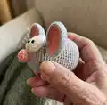 Mochi-Mouse Loves Cheese Amigurumi Pattern step 2 - assembly progress