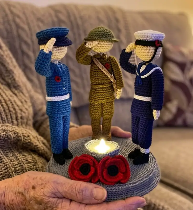 Complimentary Intermediate crochet pattern: For The Fallen Armed Forces Amigurumi Pattern - Simple to follow guide