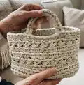 Revisto Basket Crochet Pattern step 1 - construction progress