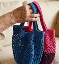 Crochet Market Bag Pattern step 1 - construction progress