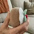 Christmas Pudding Amigurumi Pattern step 2 - assembly progress