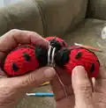 Ladybug Keychains Amigurumi Pattern step 3 - details and accessories