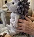 Hedgehog Stacking Toy Amigurumi Pattern step 2 - assembly progress