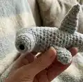 Hammerhead Shark Friend Amigurumi Pattern step 2 - assembly progress
