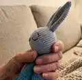 Bunny Lovey Amigurumi Pattern step 2 - assembly progress