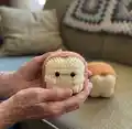 Loafie the Bread Loaf Amigurumi Pattern step 1 - construction progress