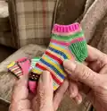 Folk Flower Socks Pattern step 3 - details and accessories