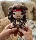 Jack Sparrow Amigurumi Pattern step 4 - final assembly and finishing