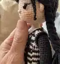 Wednesday Amigurumi Pattern step 2 - assembly progress