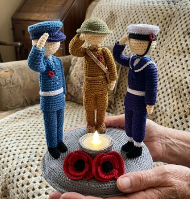 Complimentary Intermediate crochet pattern: For The Fallen Armed Forces Amigurumi Pattern - Simple to follow guide