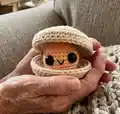 Cleo the Clam Amigurumi Pattern step 1 - construction progress