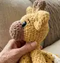 Giraffe Lovey Blanket Amigurumi Pattern step 3 - details and accessories