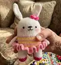 Minimals Rabbit Amigurumi Pattern step 1 - construction progress