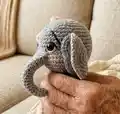 Elephant Amigurumi Pattern step 2 - assembly progress