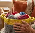 Dip Edge Crochet Basket Pattern step 1 - construction progress