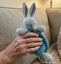 Bunny Lovey Amigurumi Pattern step 1 - construction progress