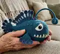 Anglerfish Sam Amigurumi Pattern step 1 - construction progress