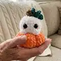 Ghost in Pumpkin Amigurumi Pattern step 4 - final assembly and finishing