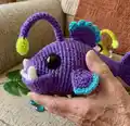 Erebus the Angler Fish Amigurumi Pattern step 2 - assembly progress
