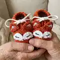 Fox Booties Pattern step 1 - construction progress