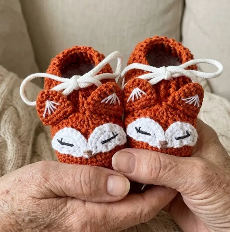 Quality crochet pattern: Fox Booties Pattern - Intermediate level guide with complete instructions
