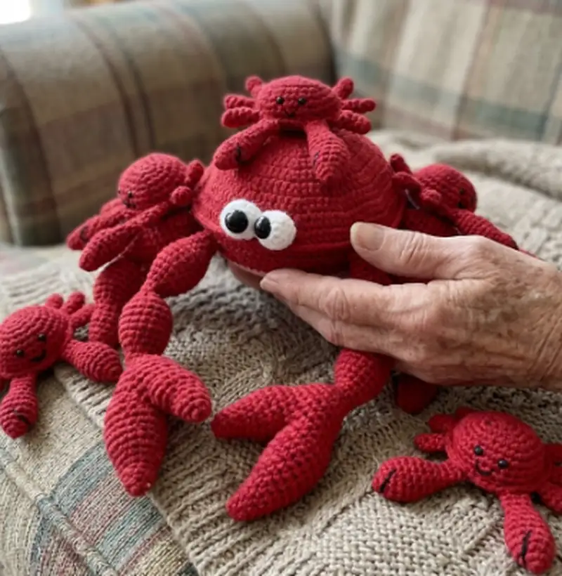 Complimentary Beginner Friendly crochet pattern: Crab Memory Game Amigurumi Pattern - Simple to follow guide