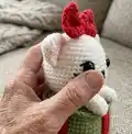 Christmas Giftbox Cat Amigurumi Pattern step 3 - details and accessories
