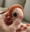Parasaurolophus Ginny Amigurumi Pattern step 2 - assembly progress