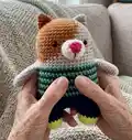 Mini Cat Amigurumi Pattern step 1 - construction progress